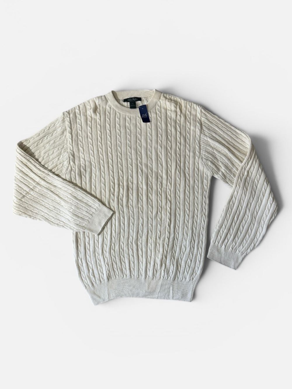 NEW Brooks Brothers mens 2XL XXL Off white cable knit cotton golf sweater NWT